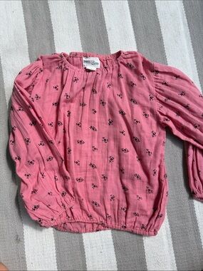 Paper Fox Rose Pink Floral Peasant Blouse for Girls